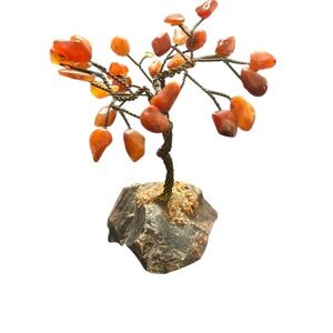 handcrafted carnelian gemstone or often referred to as a "tree of life